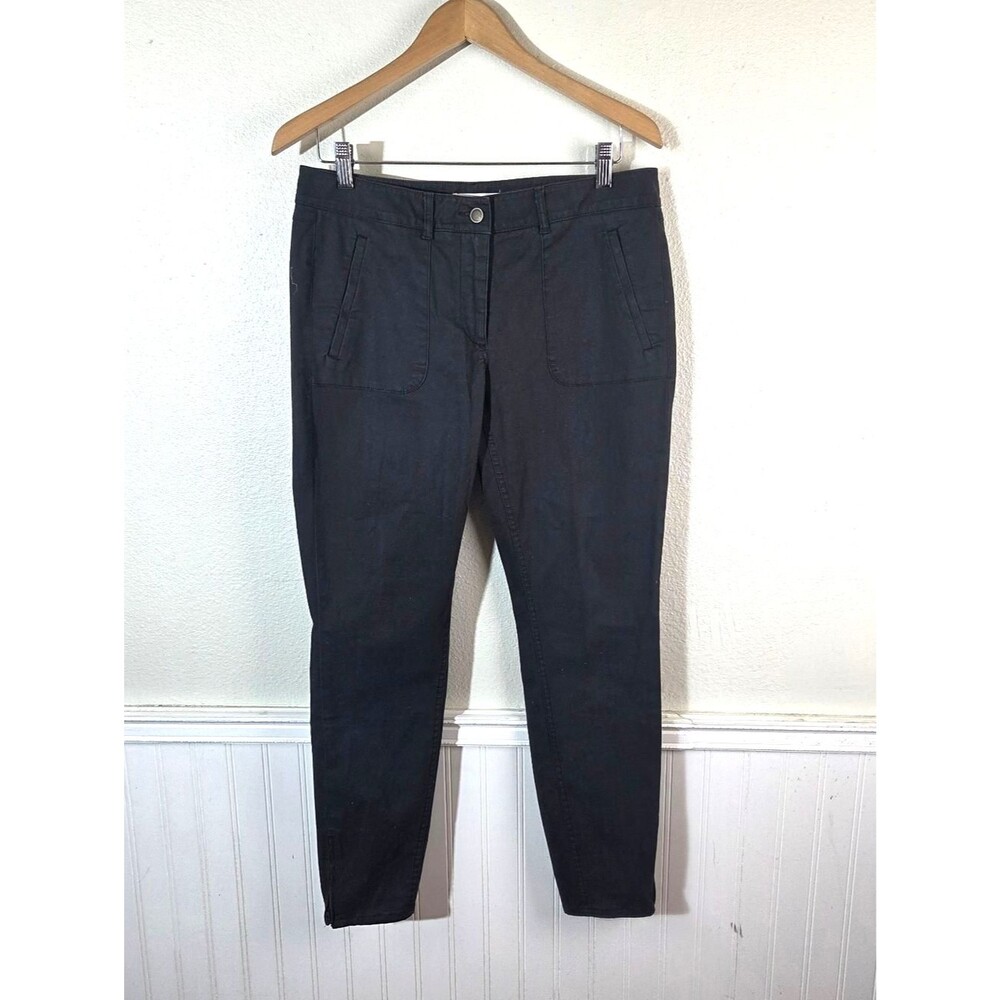 Ann Taylor LOFT Women’s Black Ankle Zip Pants Size 8 Stretch Slim Career Casual